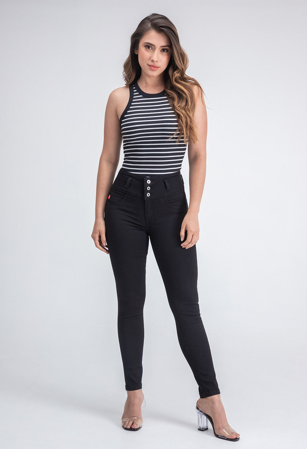 Pantalón escultor negro básico para mujeres
