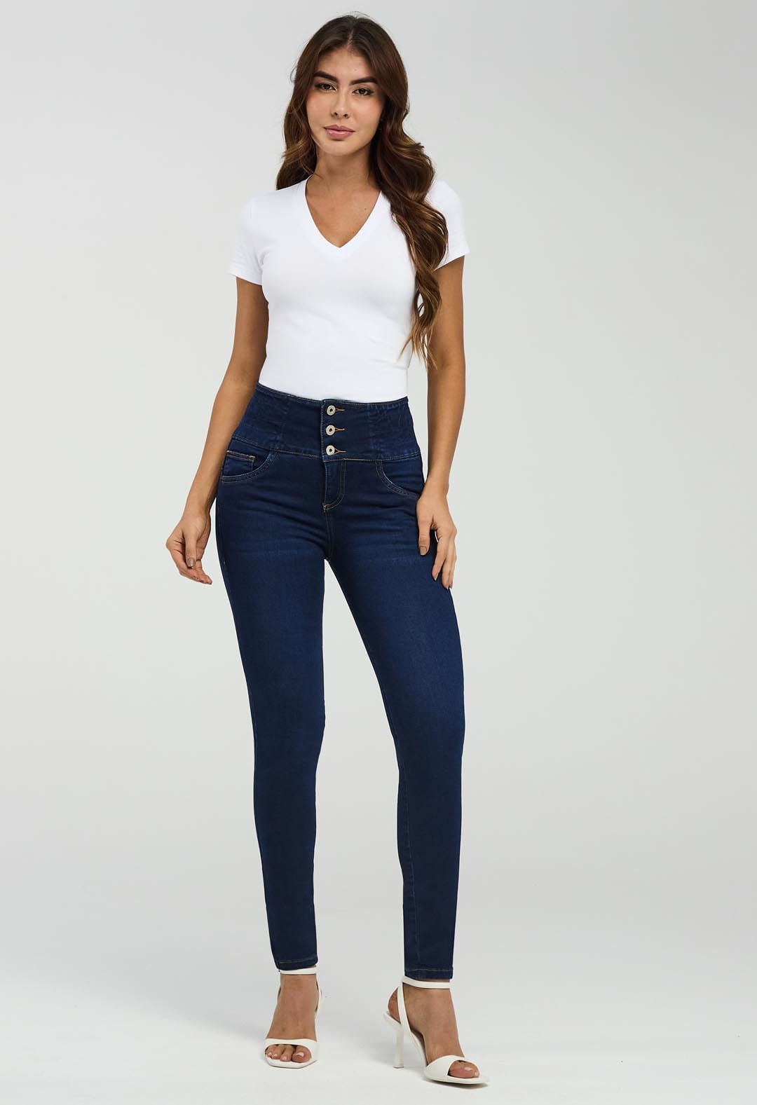 Jean lipojean medio oscuro y tiro alto para mujeres – Stop Jeans