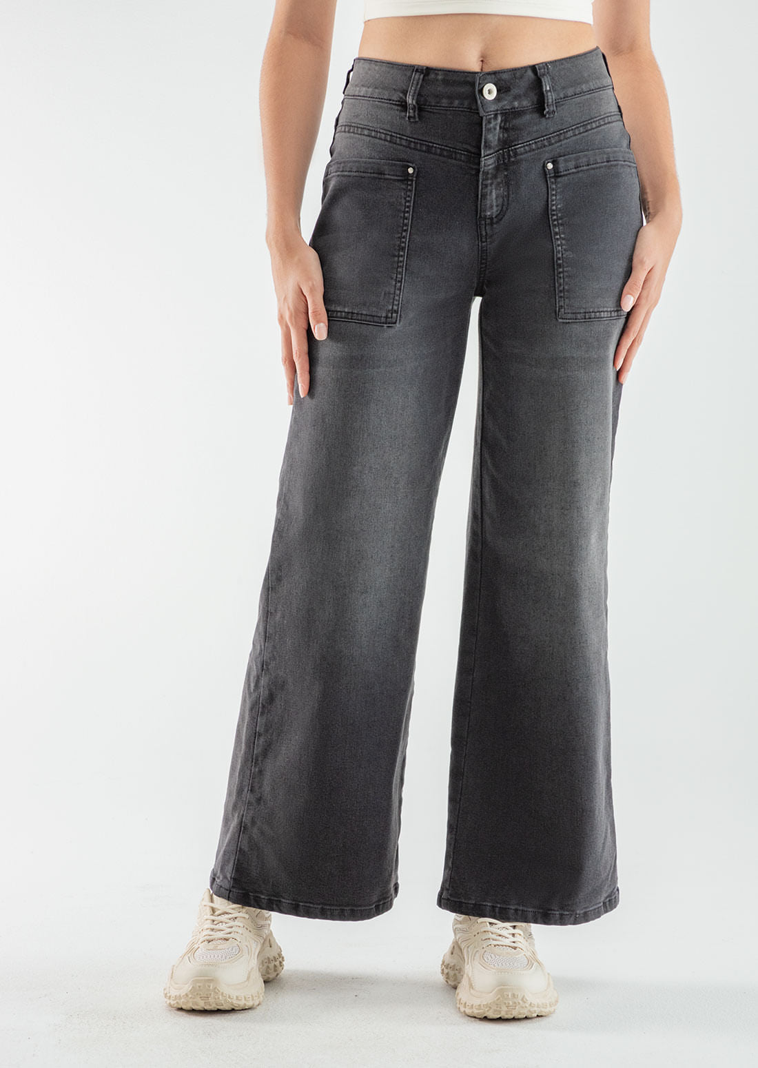 Jean retromom negro fondo entero para adolescentes