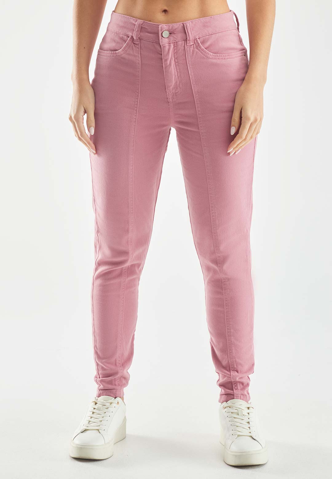 Pantalón vaquero rosa viejo de tiro alto para mujeres de la marca Stop, con estilo casual y corte ajustado.