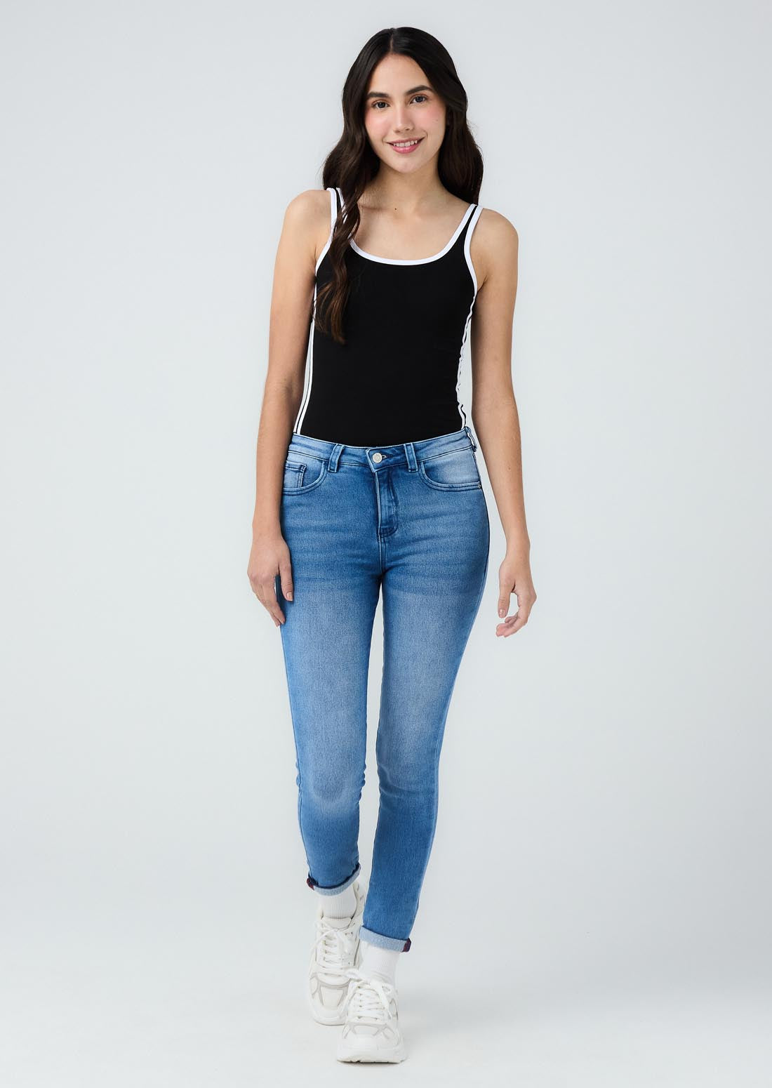Jean crazy medio tiro alto para adolescentes