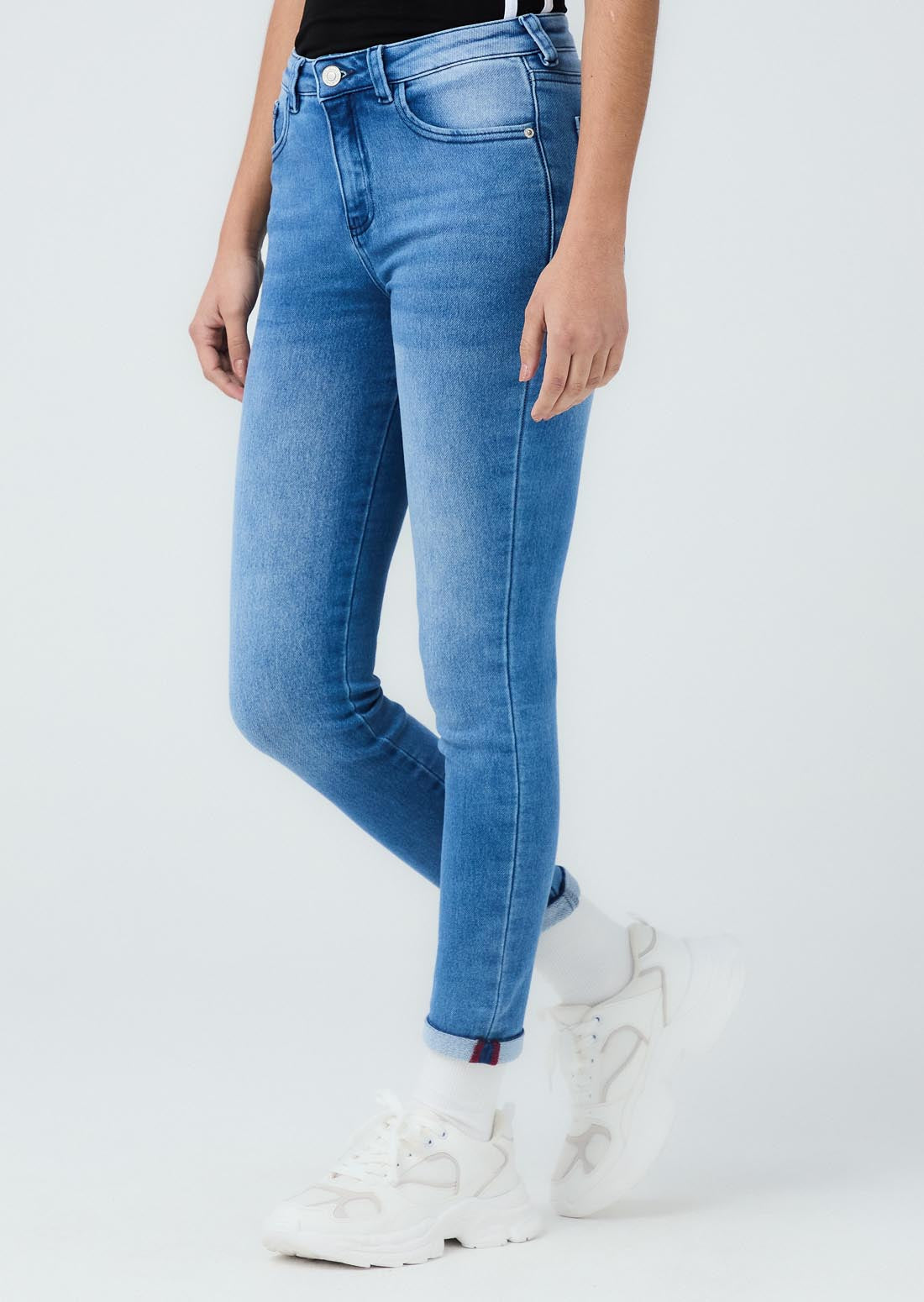 Jean crazy medio tiro alto para adolescentes
