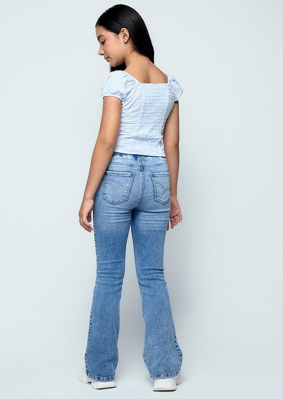 Jean tejano medio tiro medio para niñas