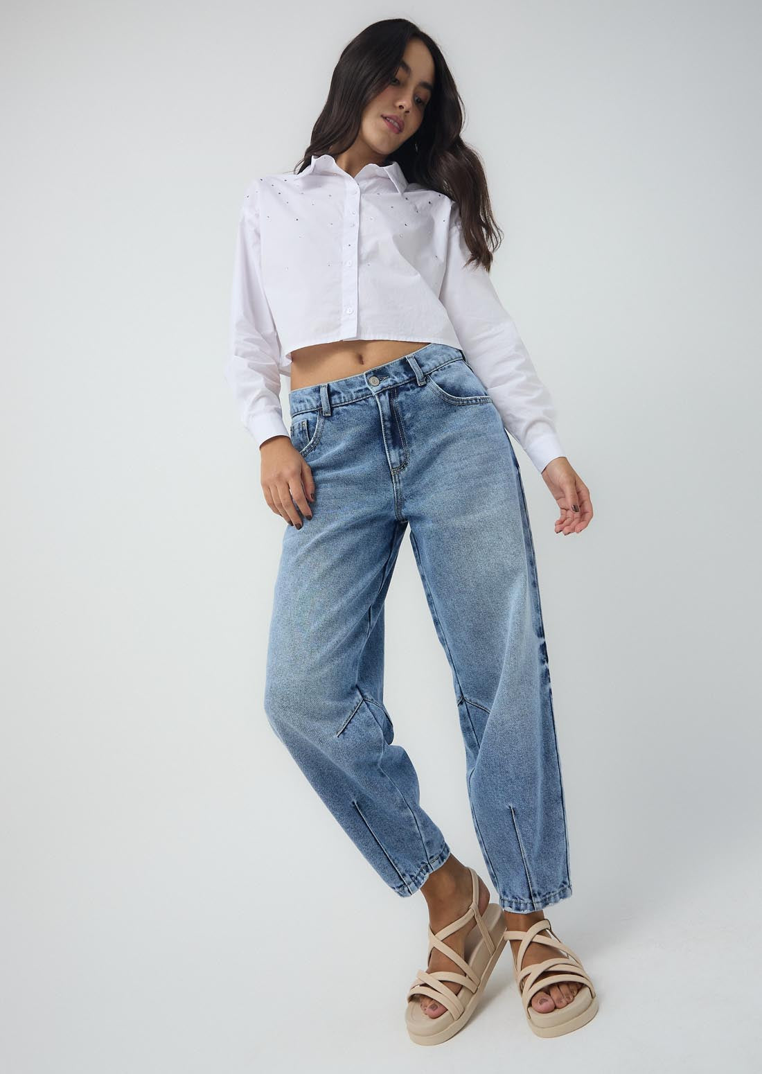 Jean bloom medio fondo entero para jóvenes