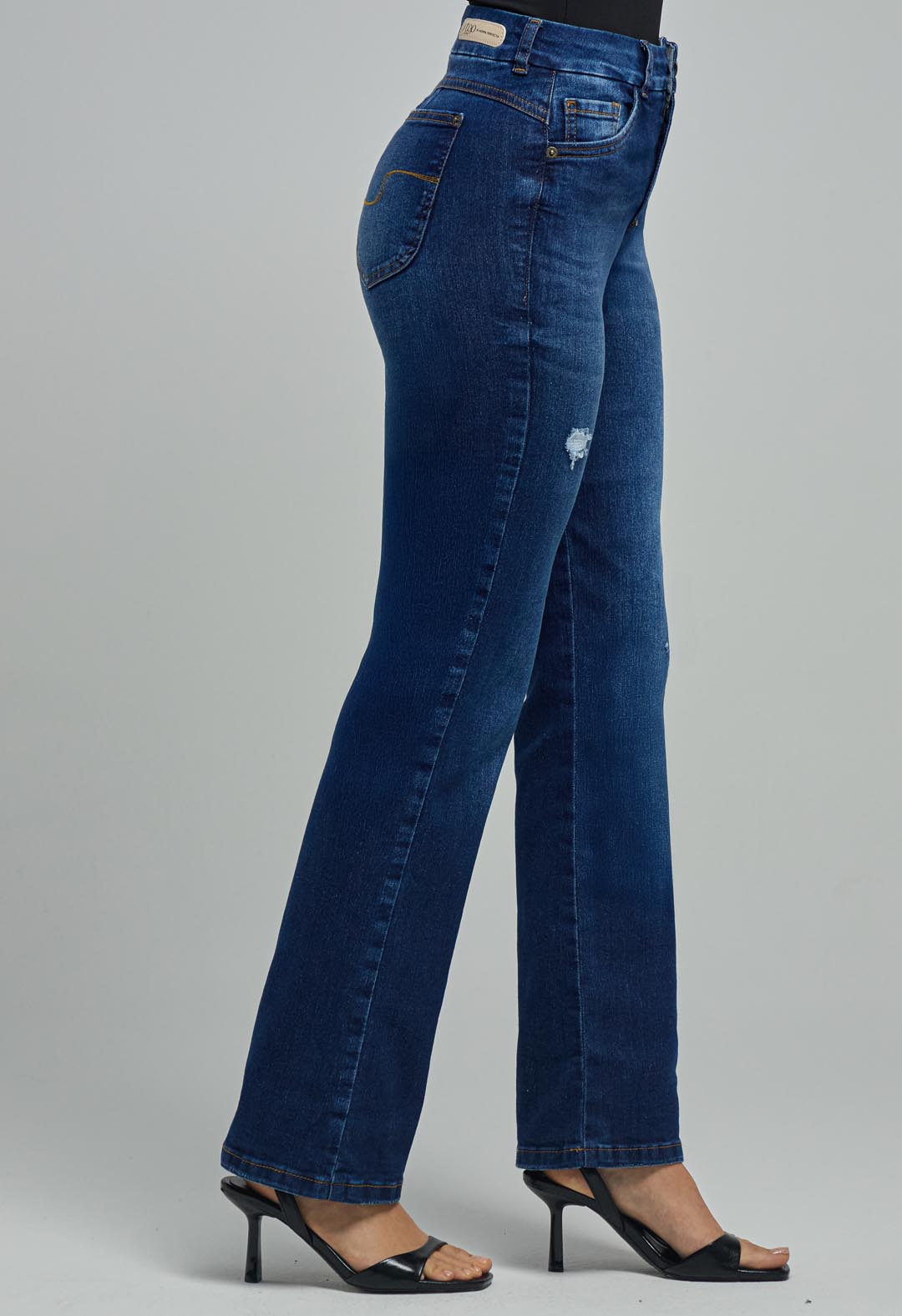 Jean levantacola medio oscuro tiro alto para mujeres – Stop Jeans