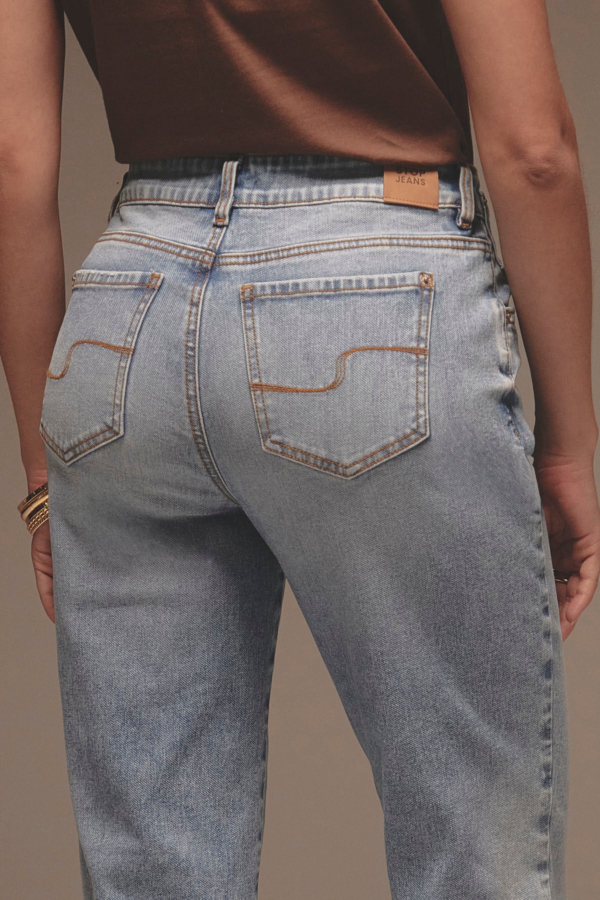 Jean mom jean claro fondo entero para mujer