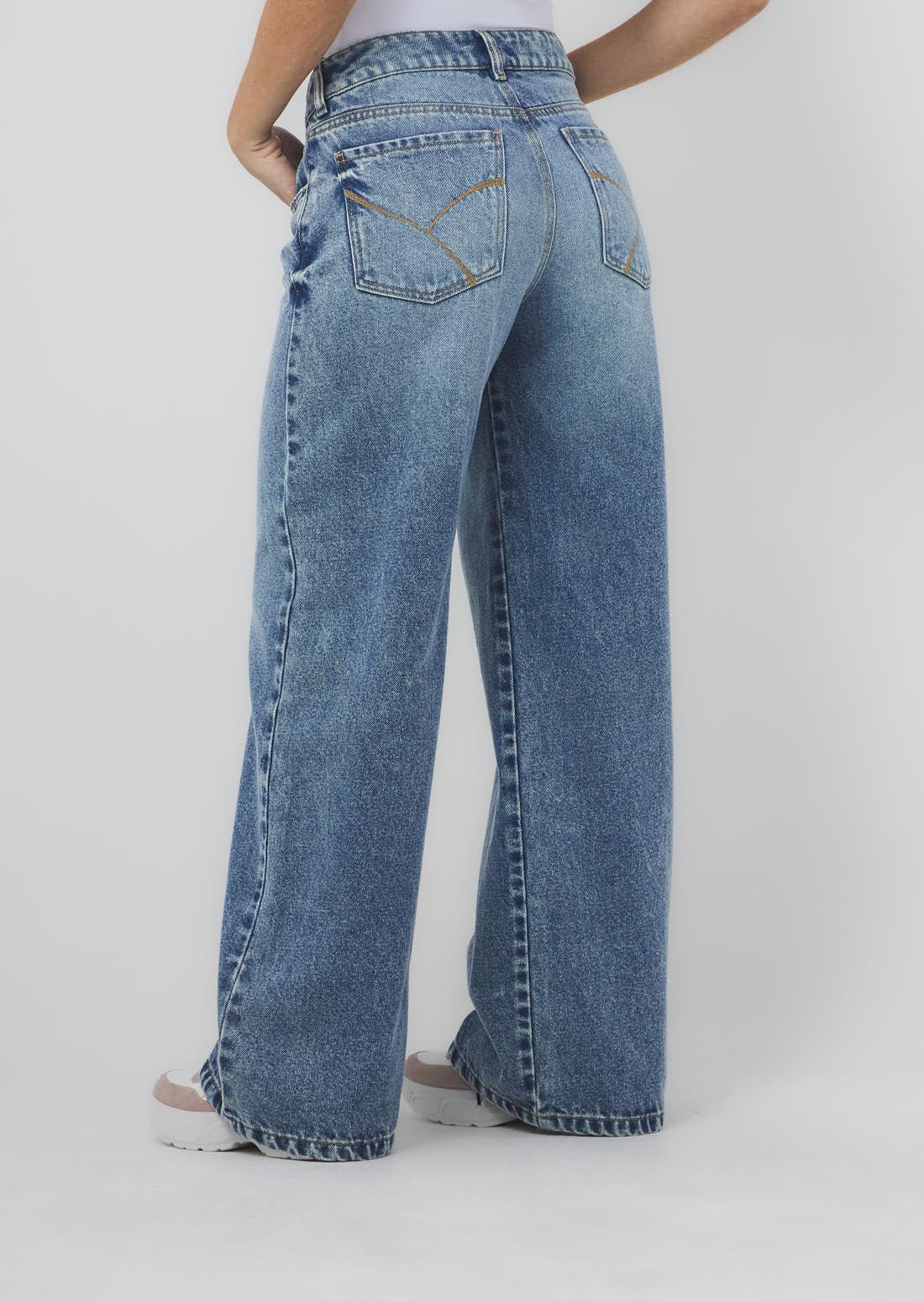 Jean retromom medio descaderado para jóvenes