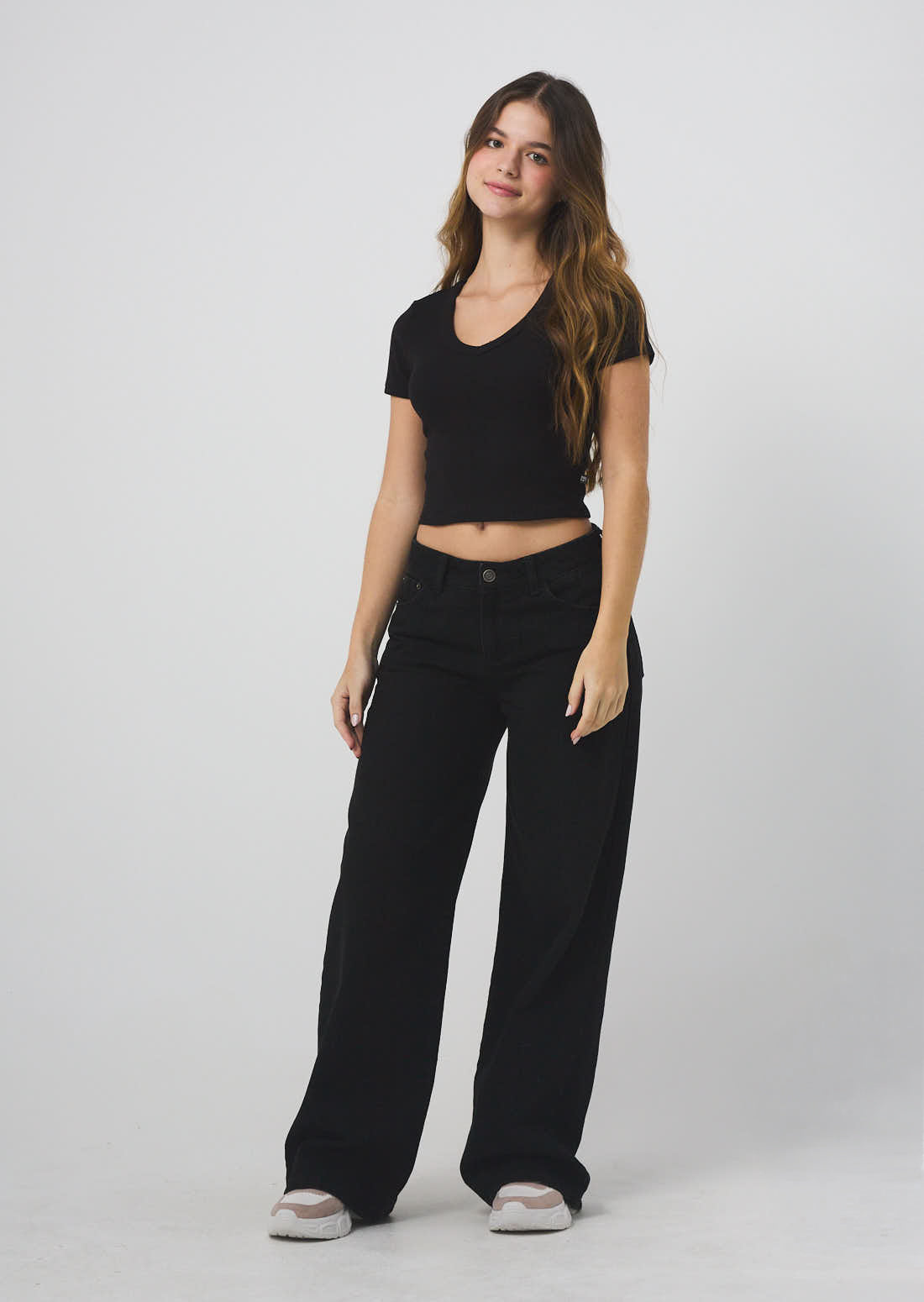 Jean retromom negro descaderado para jóvenes