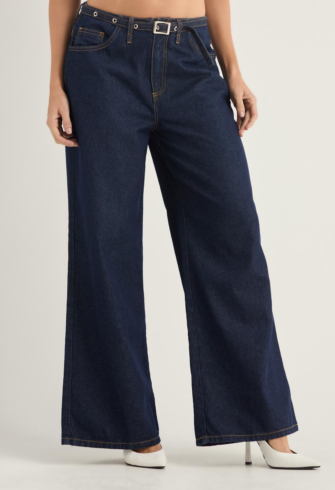 Jean retro oscuro fondo entero para mujer