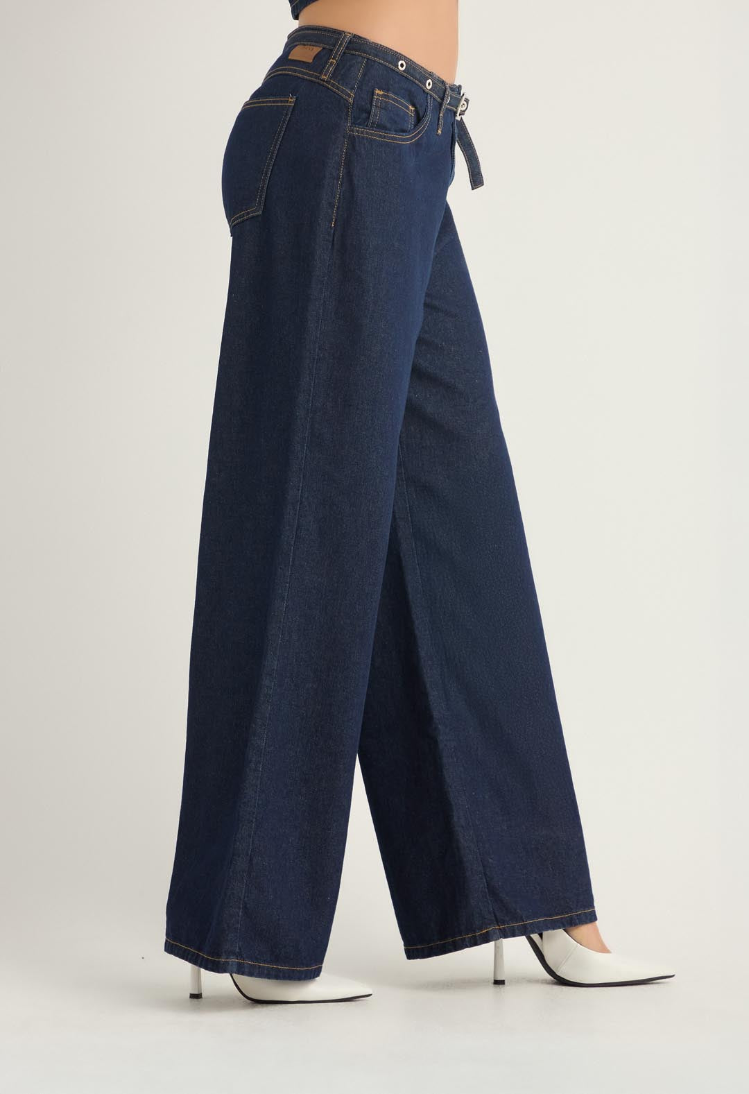 Jean retro oscuro fondo entero para mujer