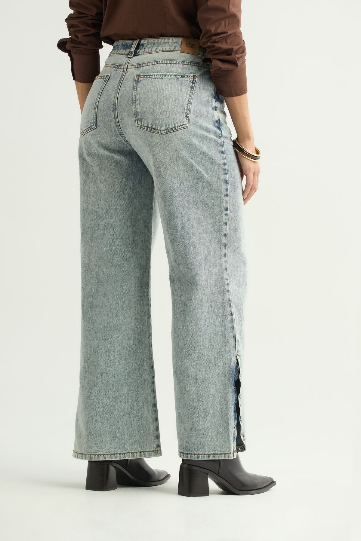 Jean retro claro con efecto dirty para mujer