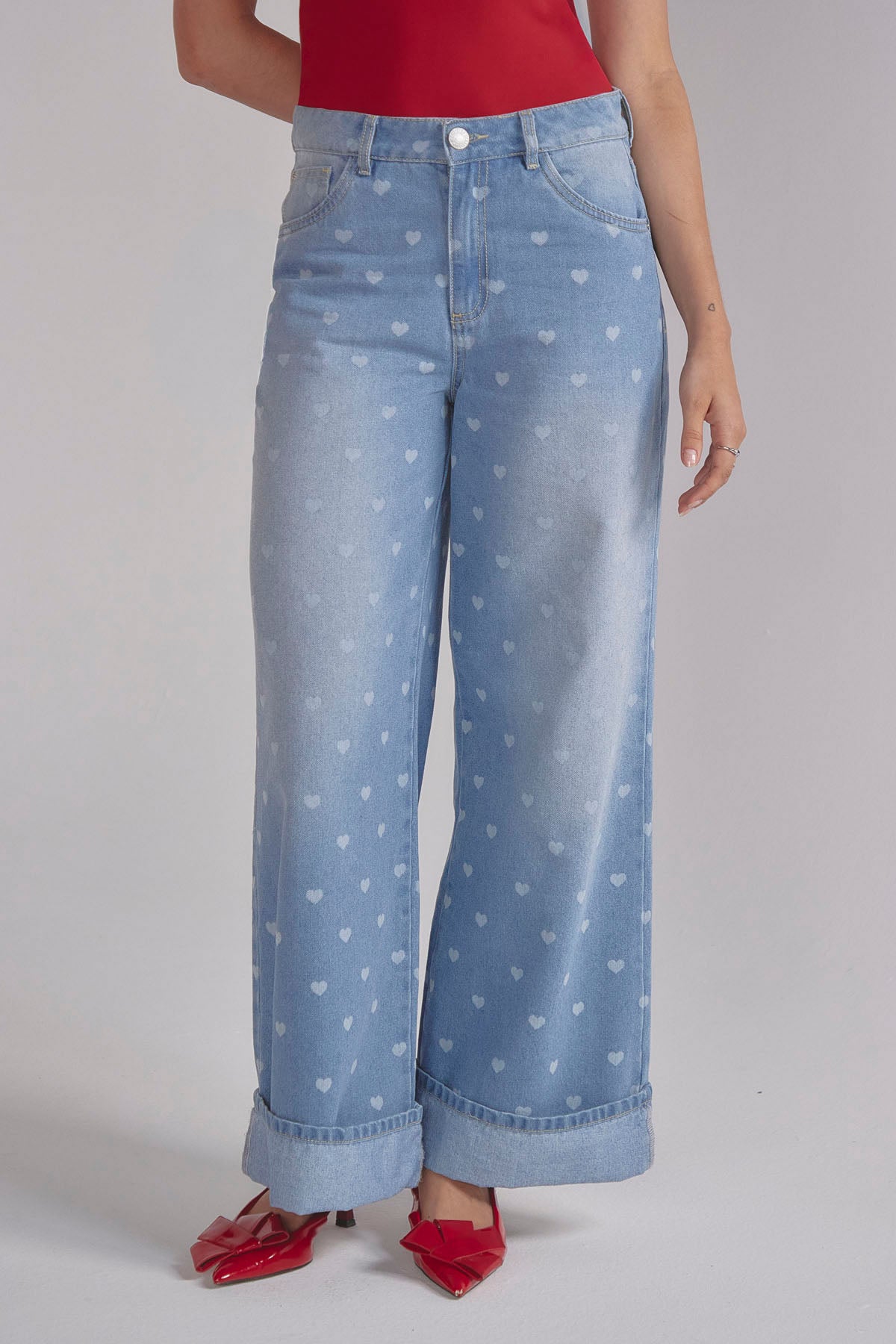 Jean retro claro con bota amplia para mujer
