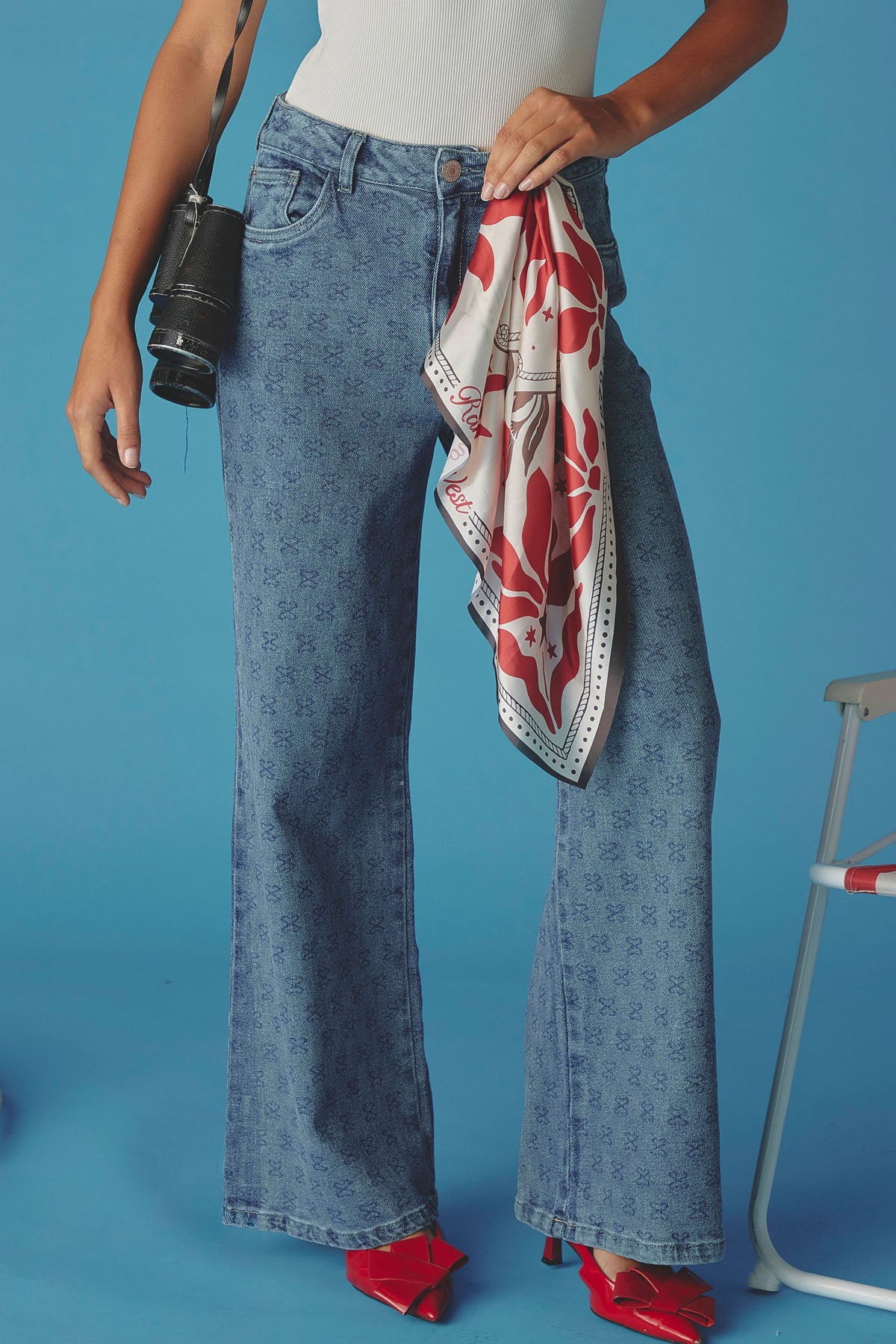 Jean retro claro fondo entero para mujer