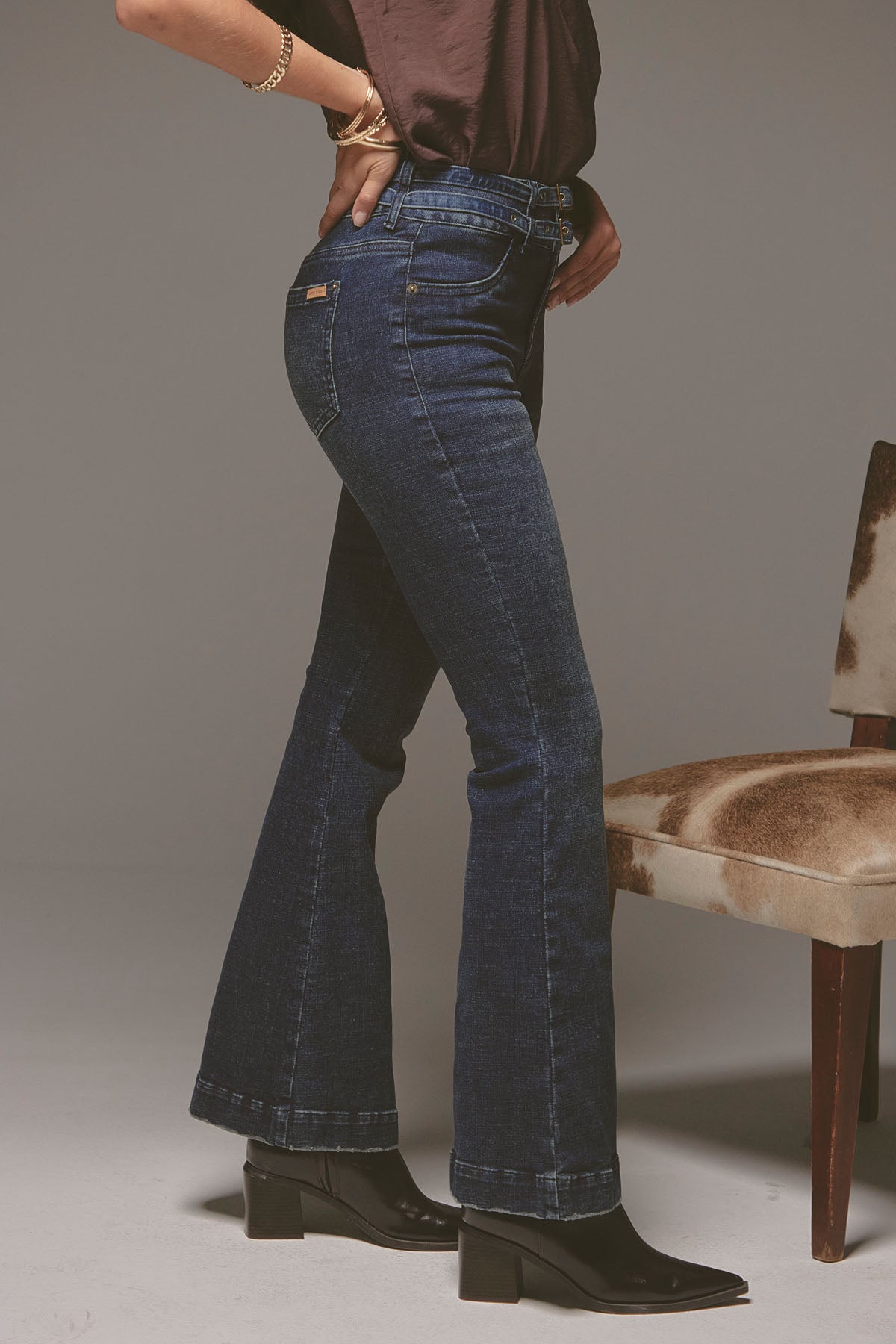 Jean tejano oscuro fondo entero para mujer