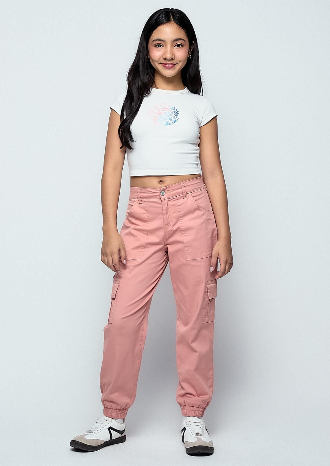 Jogger palo de rosa fondo entero para niñas