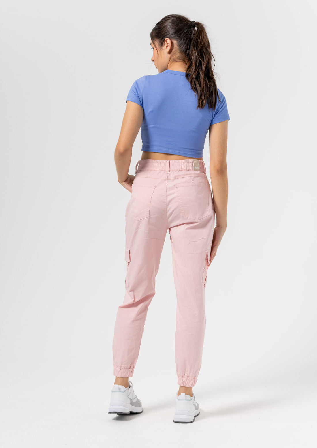 Jogger rosa claro ajustable en bota para adolescentes