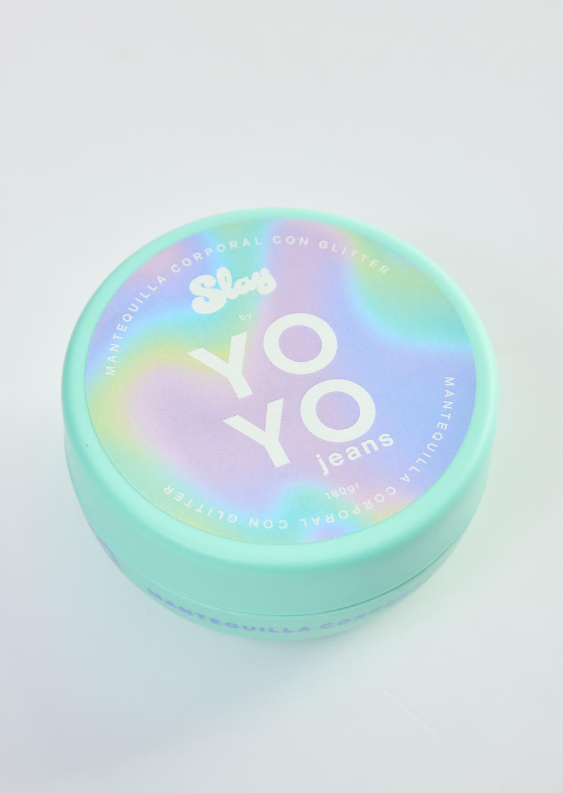 Mantequilla corporal turquesa con brillo