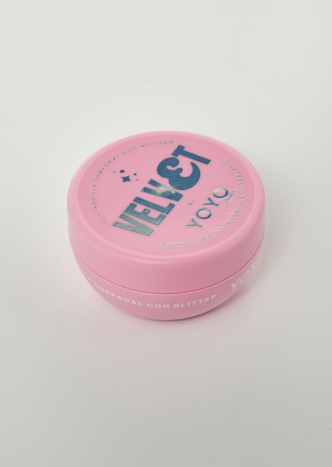 Mantequilla corporal rosa con brillo