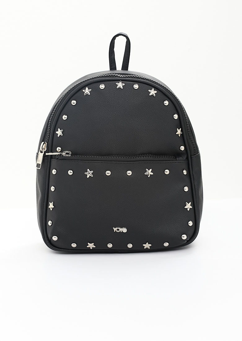 Morral negro con taches de estrella para jóvenes