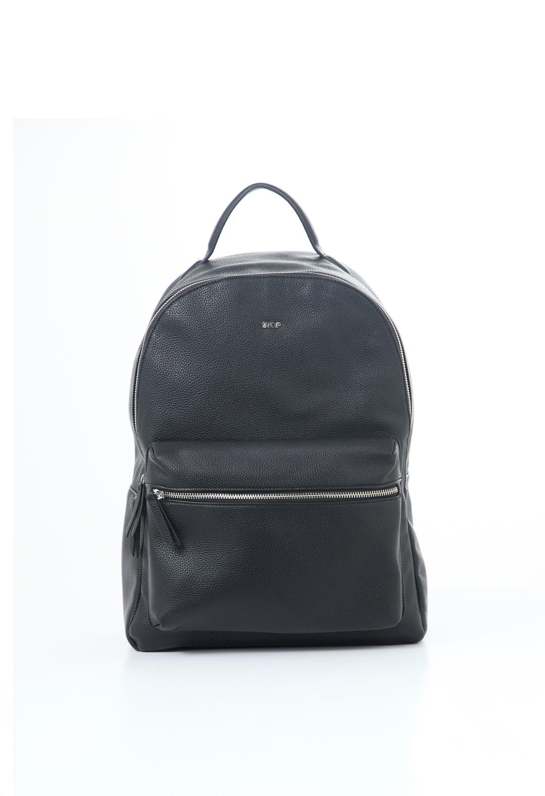 Morral grande negro con cierres metálicos