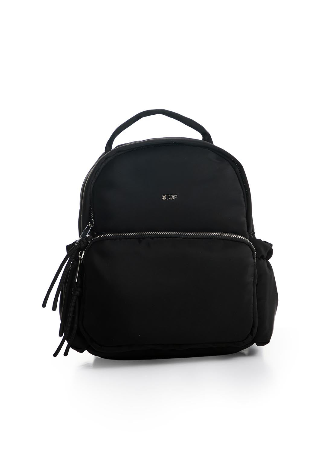 Morral negro con bolsillo delantero