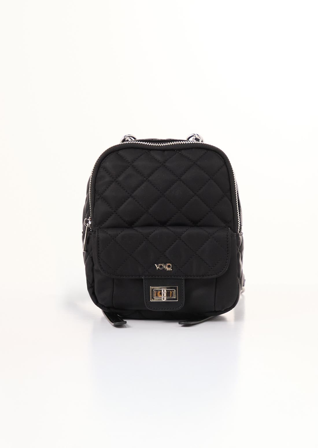 Morral acolchado negro pequeño para jóvenes