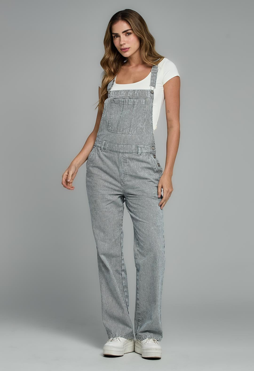 Overall medio a rayas para mujeres