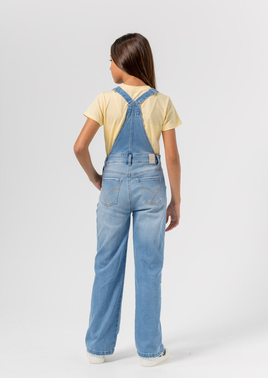 Overall lavado claro con bota amplia para niñas