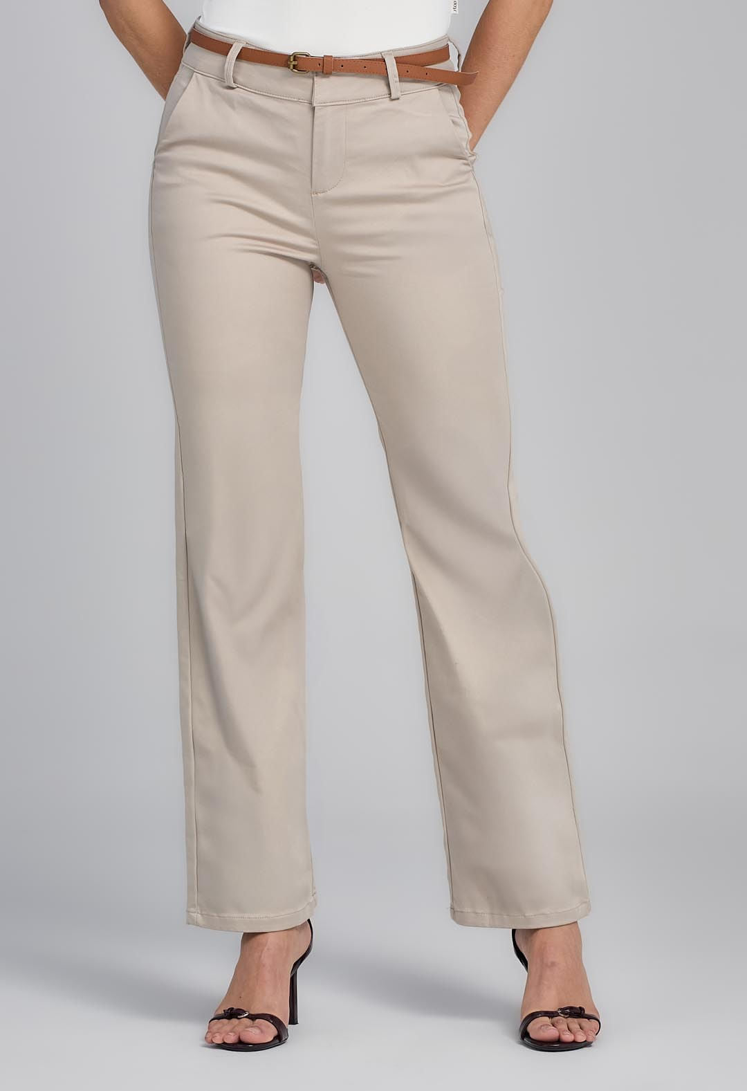 Pantalón ejecutivo kaky fondo entero para mujeres