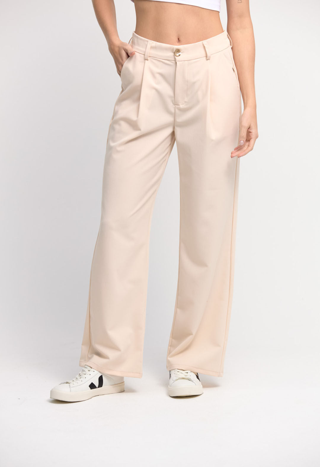 Pantalón kaki bota recta para mujeres