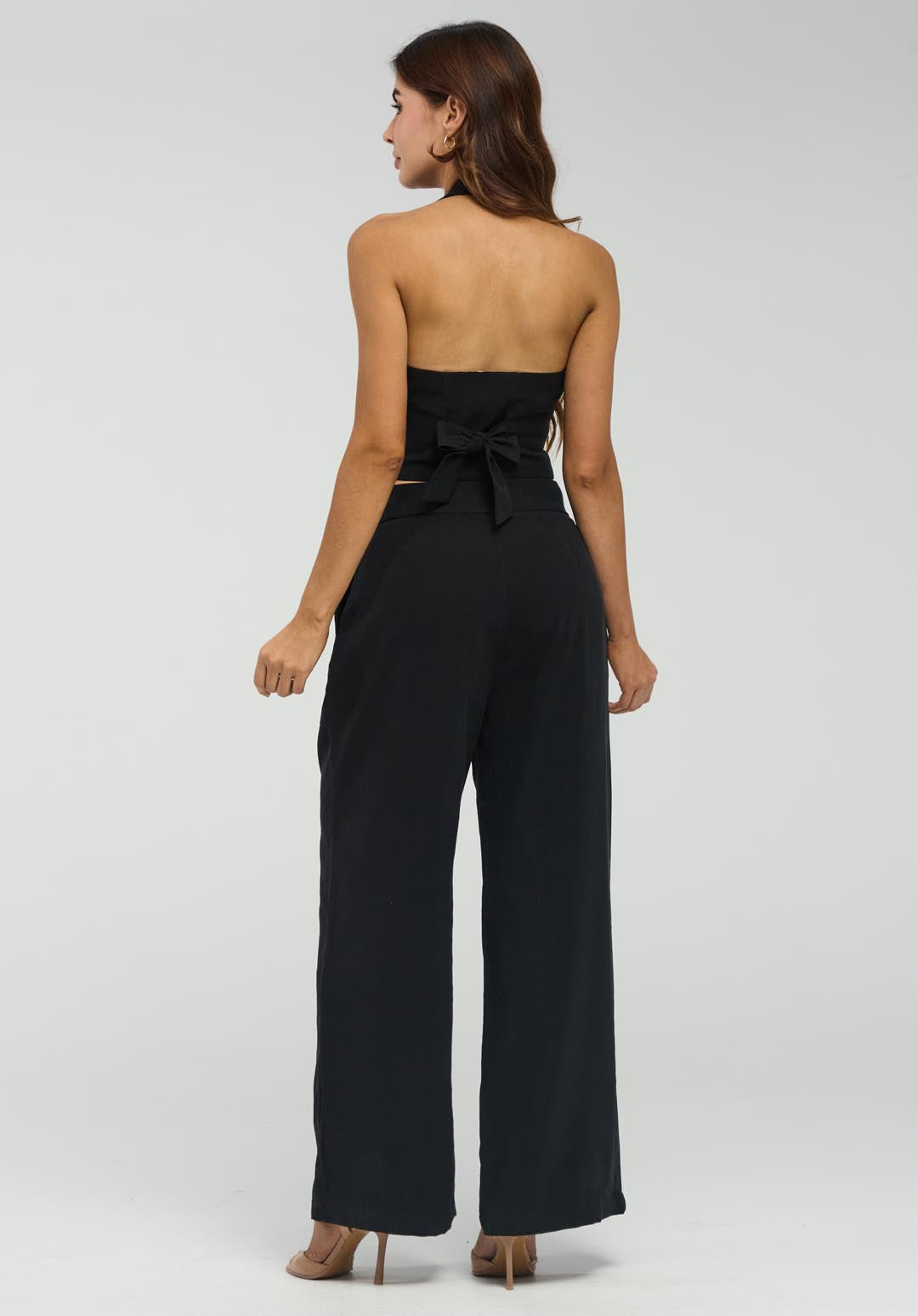 Pantalón negro bota ancha para mujeres