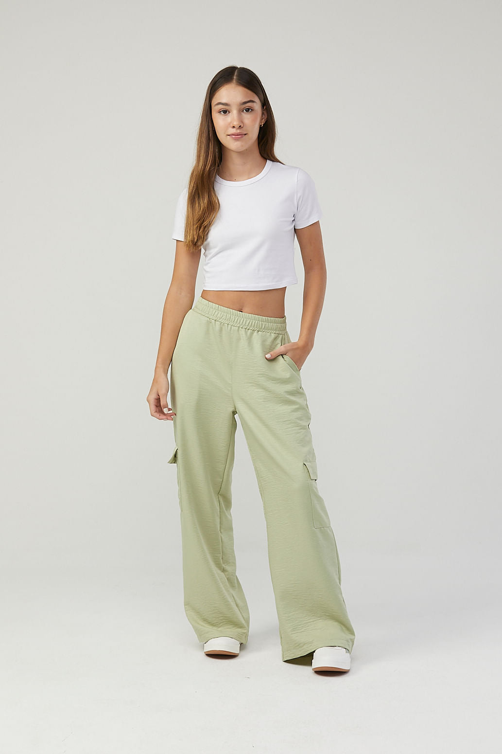 Pantalón pistacho fondo entero para jóvenes