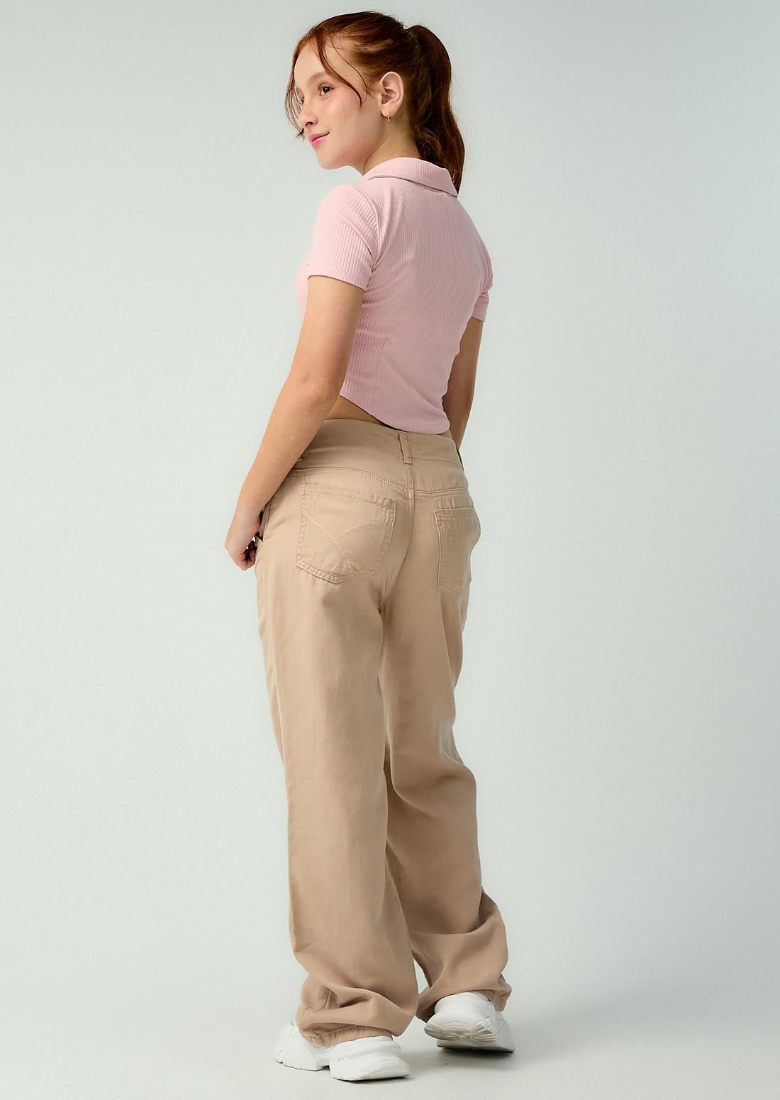 Pantalón arena tiro alto para adolescentes
