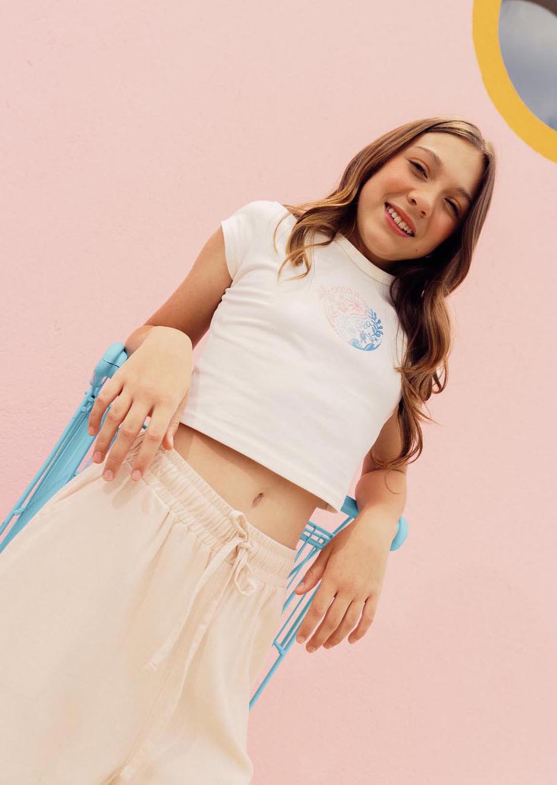 Pantalón arena pretina con elástica para niñas