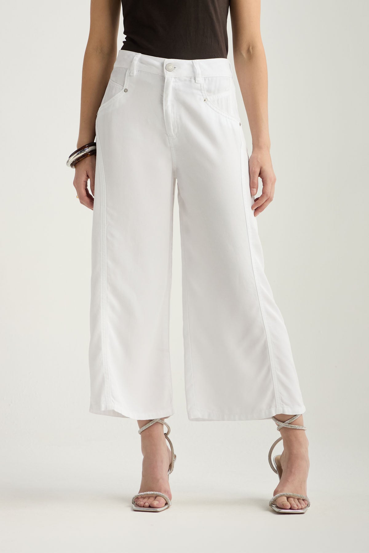 Jean barrel blanco fondo entero para mujer