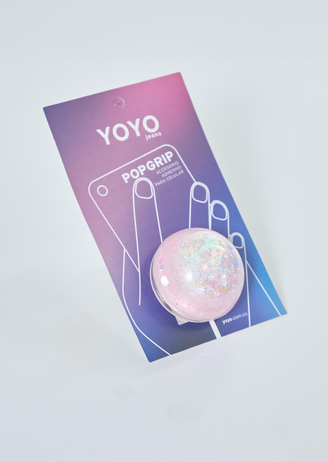 Popsocket rosado con glitter