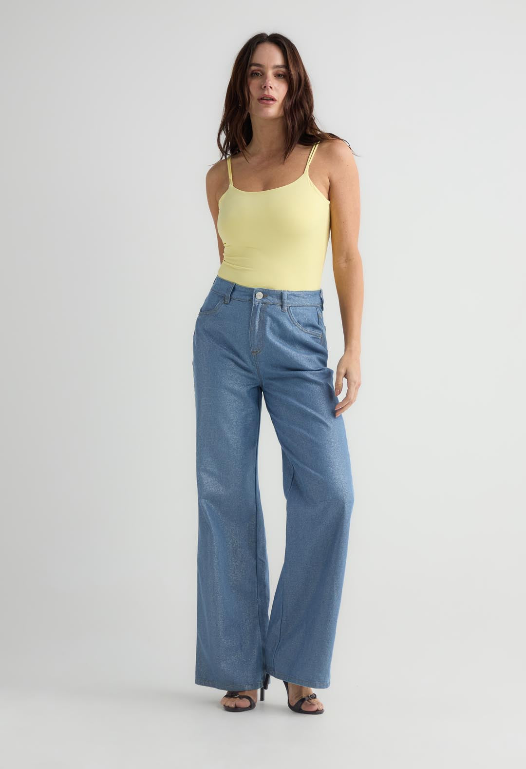 Jean retro claro fondo entero para mujer