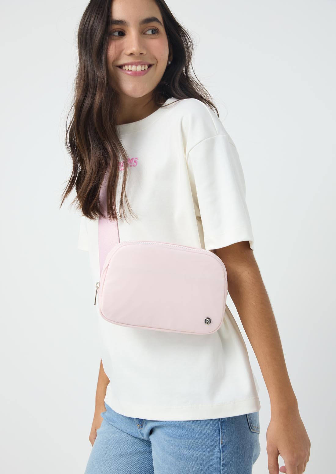 Riñonera rosa claro fondo entero