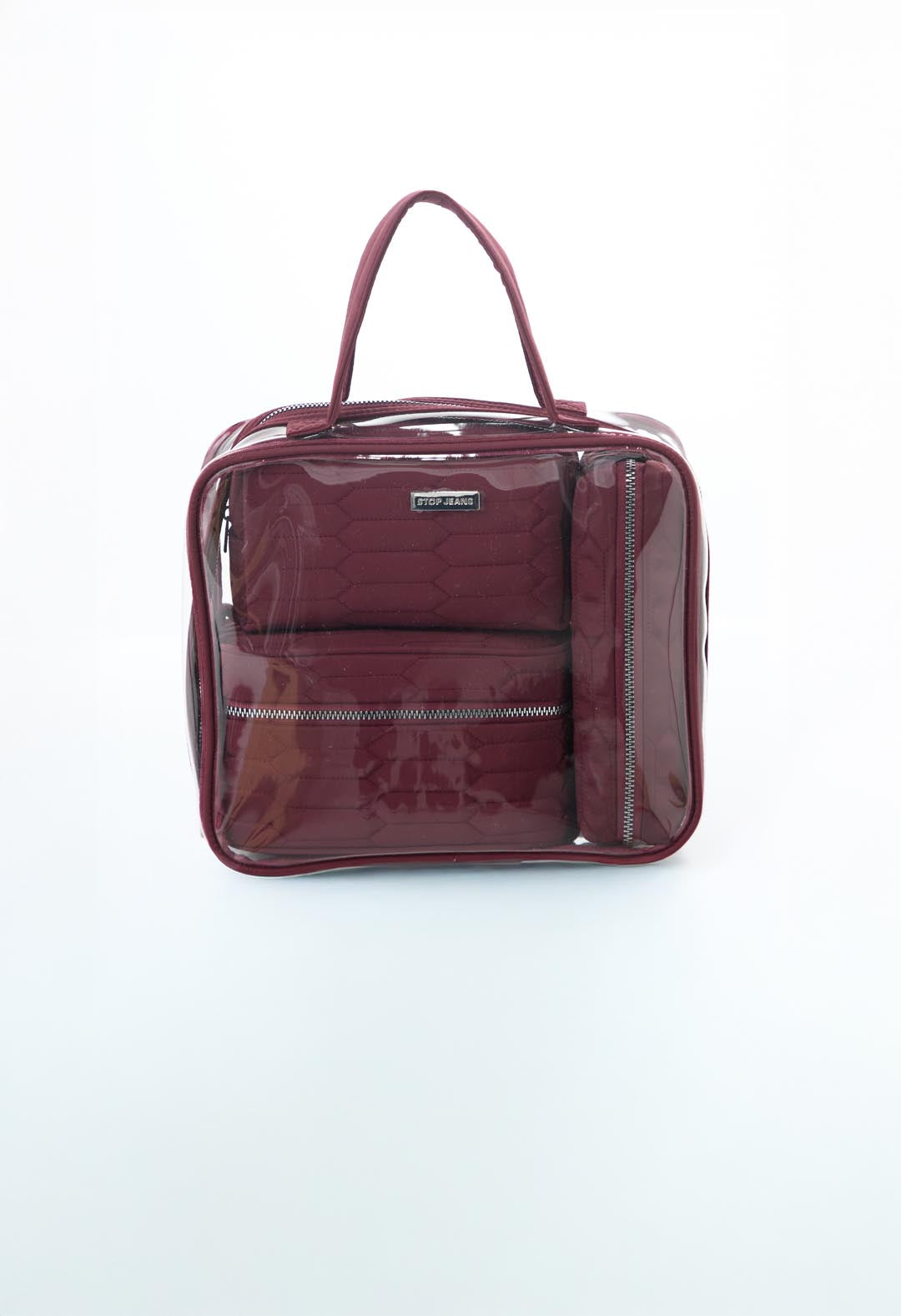 Set viajero de cosmetiqueras vino