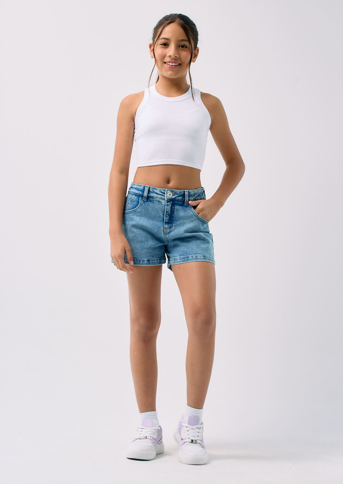 Short medio fondo entero para niñas