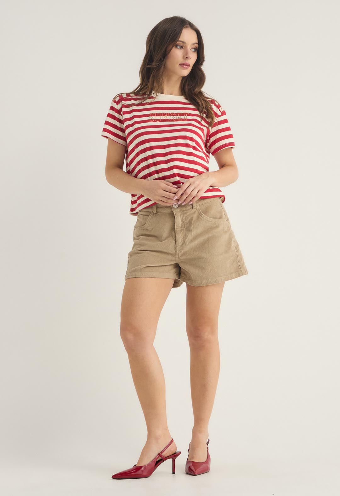 Short arena en corduroy para mujer