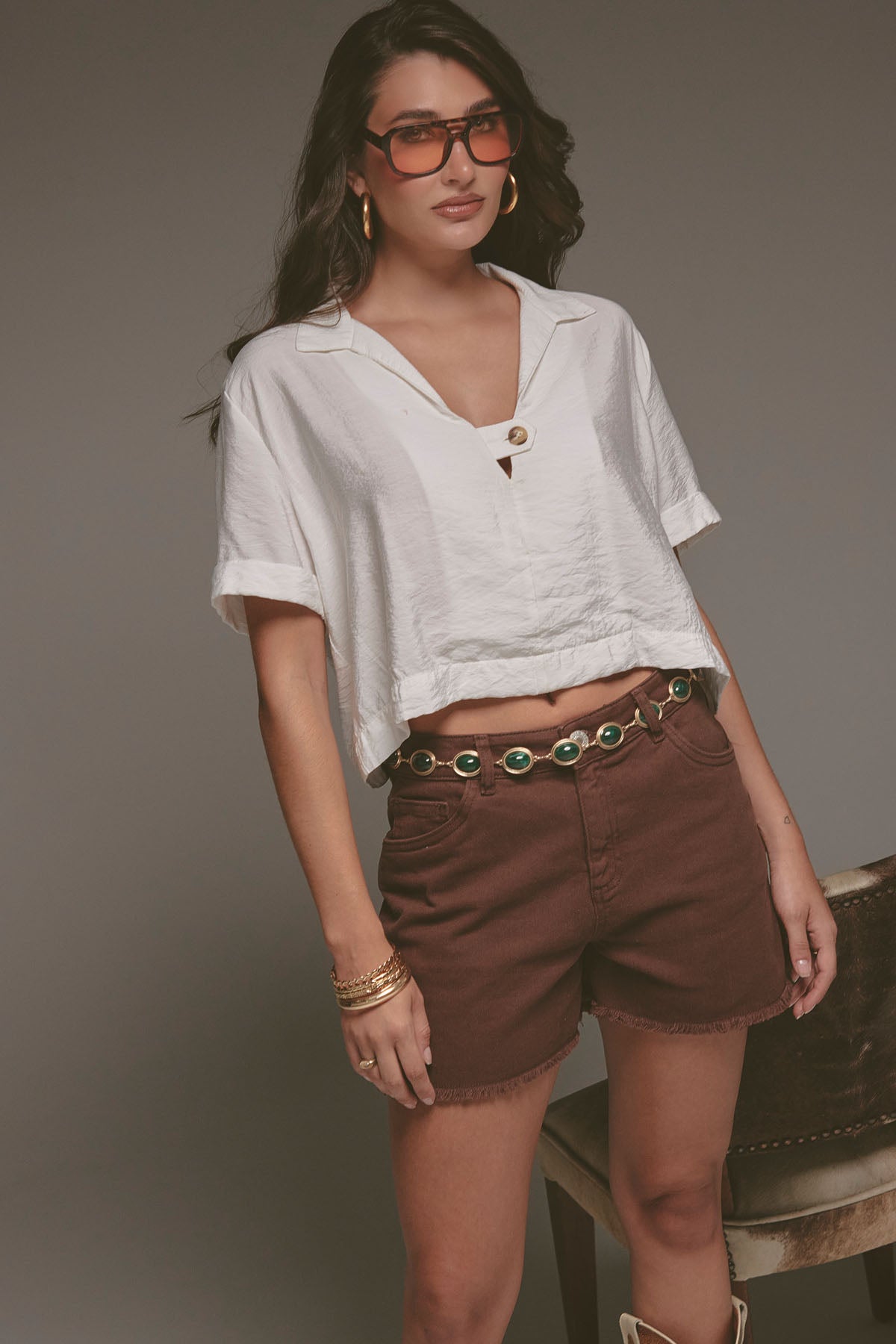 Short café oscuro fondo entero para mujer