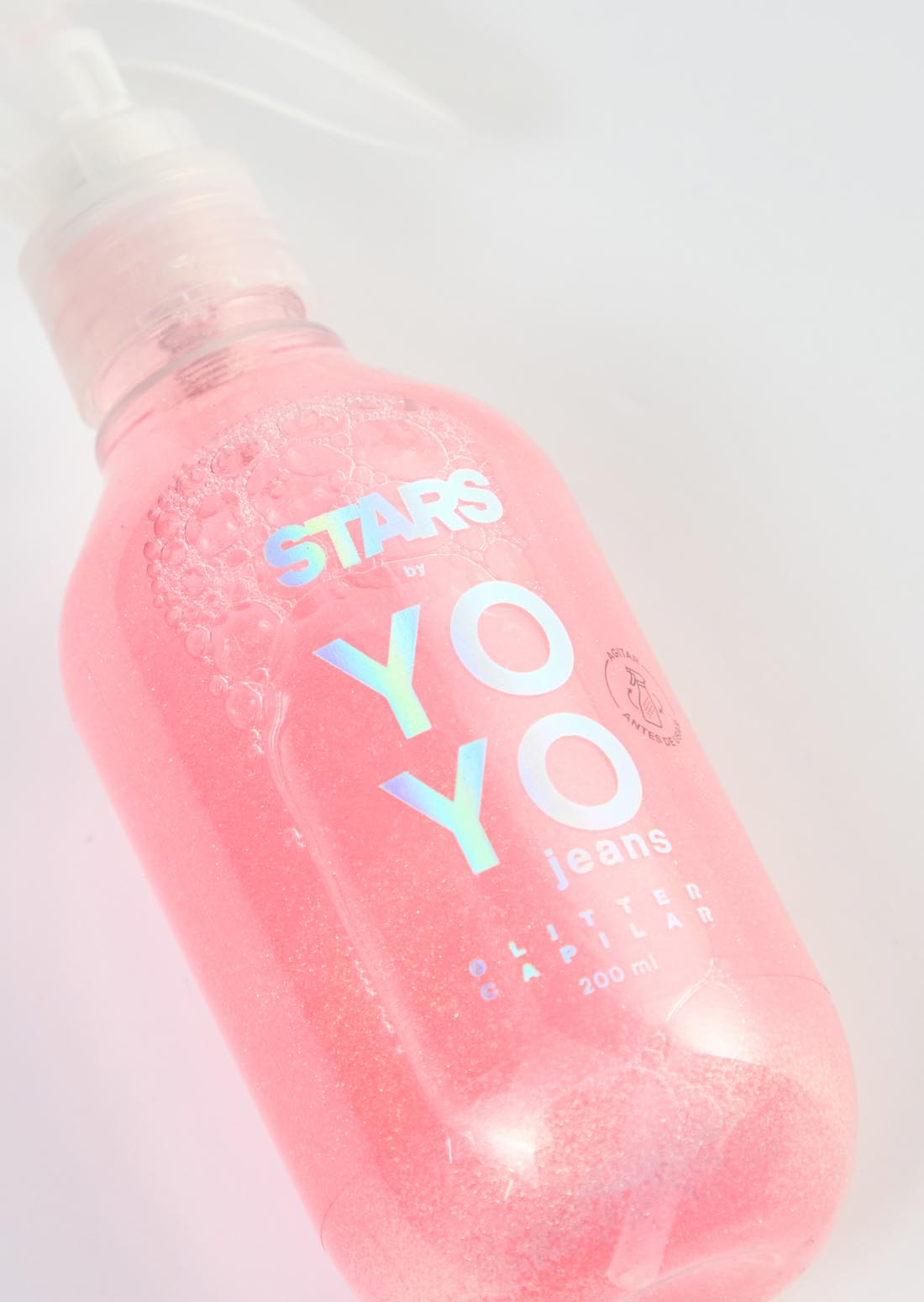 Splash capilar rosa con glitter para jóvenes
