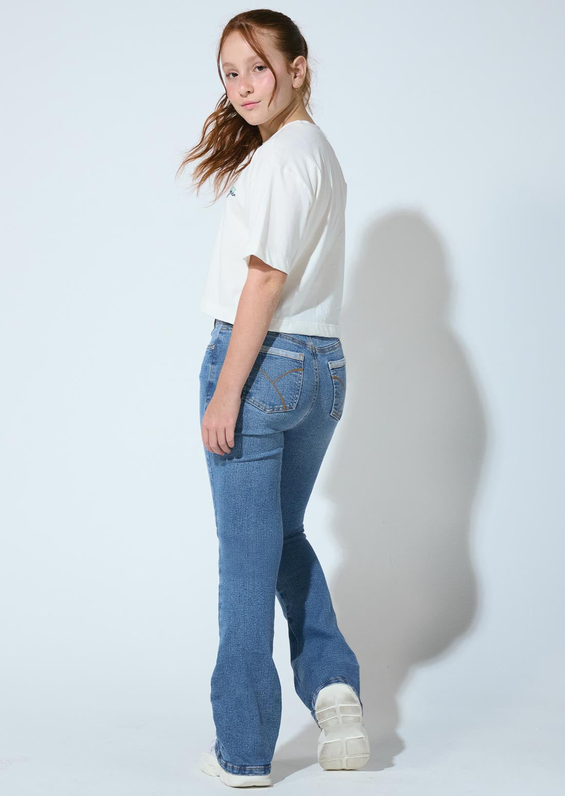 Jean tejano medio con bolsillos para adolescentes