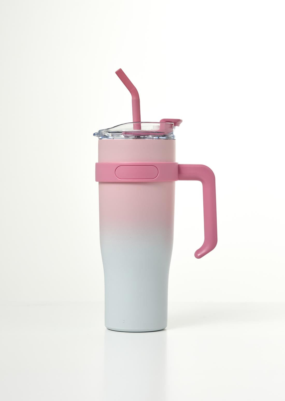 Termo rosa con pitillo para jóvenes