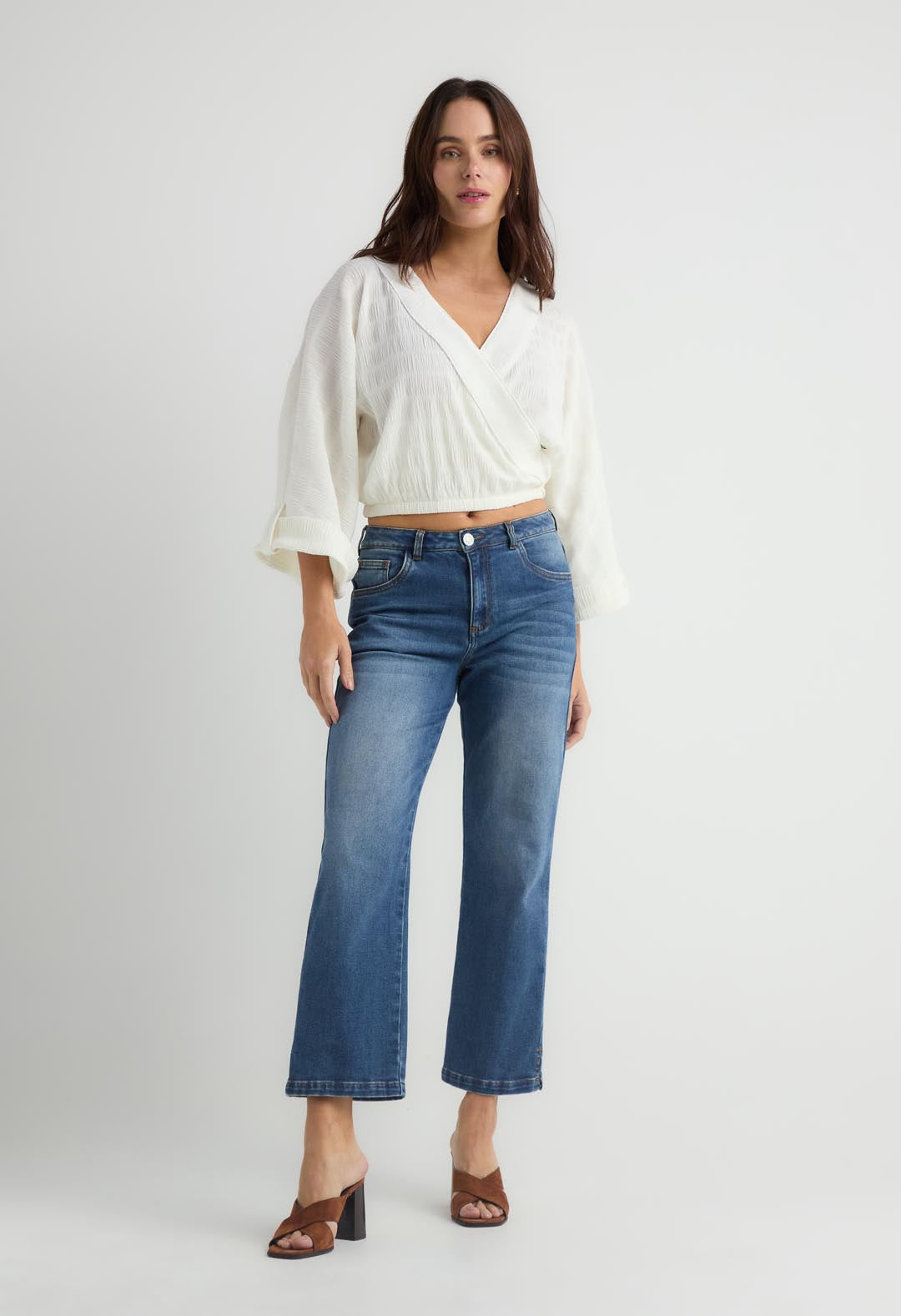 Jean vaquero medio oscuro para mujer