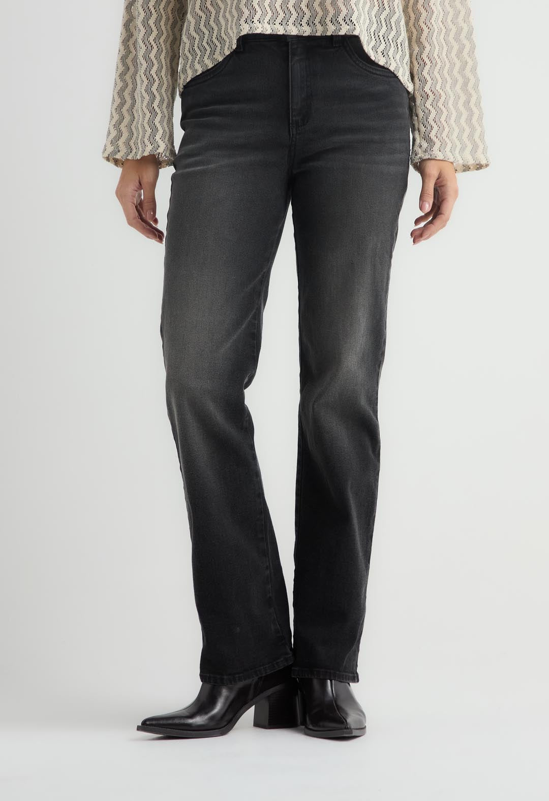 Jean vaquero negro fondo entero para mujer