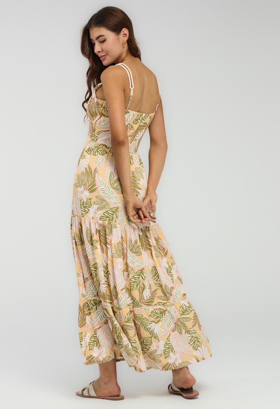 Vestido verde full print para mujeres