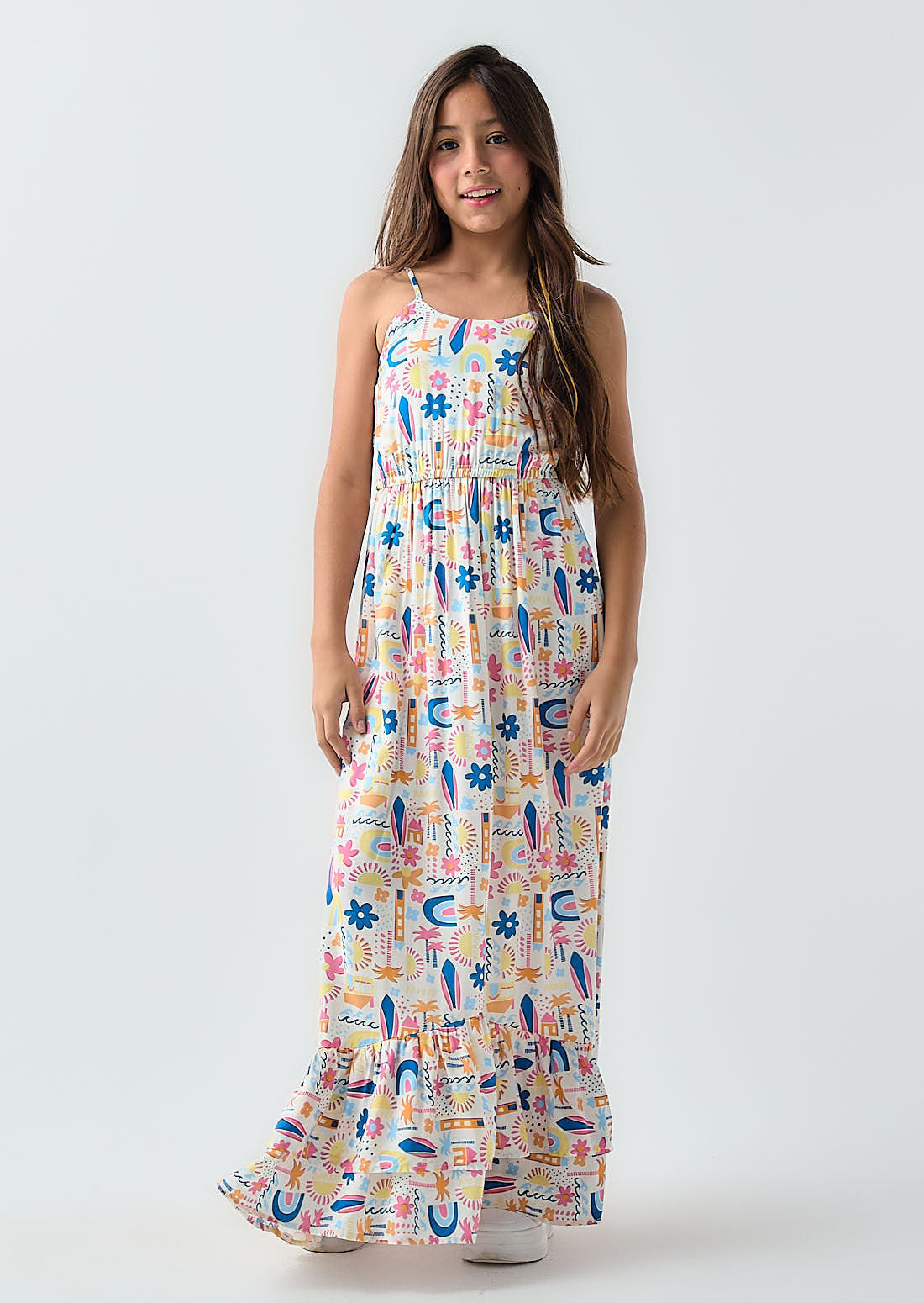 Vestido marfil con boleros para niñas