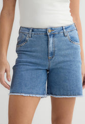 Bermuda clara con apliques para mujer